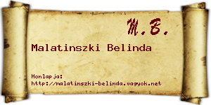 Malatinszki Belinda névjegykártya